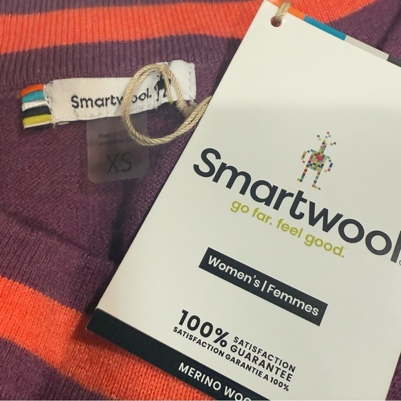 SMARTWOOL Frosted Valley V-Neck Merino Wool Sweater‎ Sangria Heather XS $150 New - Picture 5 of 6